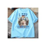 Tarzsokak Ben Çimento Komik Kedi Meme Tee Pamuk Kısa Kollu Aptal Çirkin Kediler Baskılı T Shirt, Mavi1885, M