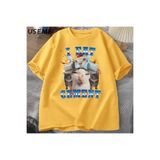 Tarzsokak Ben Çimento Komik Kedi Meme Tee Pamuk Kısa Kollu Aptal Çirkin Kediler Baskılı T Shirt, Sarı1892, Xl