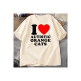 Tarzsokak Ben Kalp Otistik Turuncu Kediler T-Shirt Komik Otistic Aptal Uncat Kedi Grafik T Shirt Pamuk 2941, Bej-3075, 4Xl-5Xl