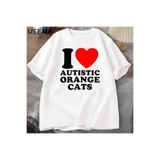 Tarzsokak Ben Kalp Otistik Turuncu Kediler T-Shirt Komik Otistic Aptal Uncat Kedi Grafik T Shirt Pamuk 2941, Beyaz-3078, S
