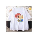 Tarzsokak Beyaz Anime Kawaii Köpek Karikatür Grafik Baskı Ler Leri 90S