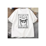 Tarzsokak Beyaz Benim Feral Dönemi Rakun T Mistik Rakun Tshirt Tarot Kartı Baskı Yaz, Beyaz-37, S