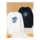 Tarzsokak Beyaz Biskilet Yaka Sweatshirt Çift Sevgili Kombinleri Couple Clothing, Beyaz-O10, S
