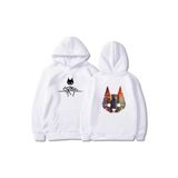 Tarzsokak Beyaz Kaçak Oyun Kedi Anime Hoodie Sıcak Oyuni Büyük Boy Ti, Beyaz-92, S