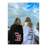 Tarzsokak Beyaz Kapşonlu Sweatshirt Çift Sevgili Kombinleri Couple Clothing, Beyaz-K16, L