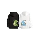 Tarzsokak Beyaz Kapşonlu Sweatshirt Çift Sevgili Kombinleri Couple Clothing, Beyaz-K3, Xl