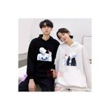 Tarzsokak Beyaz Kapşonlu Sweatshirt Çift Sevgili Kombinleri Couple Clothing, Beyaz-K30, L