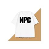 Tarzsokak Beyaz Npc Meme Tee Komik Oyun Tshirt Şaka T Trend Crewneck Grafik, Beyaz-16, M