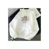 Tarzsokak BIQUINI-9077 Beyaz Unisex 2021 Komik Kedi Hoodie Moda Kawaii Kore Harajuku 90 S Karikatür Elbise Kadı