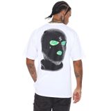 Tarzsokak Erkek Beyaz Dirty Money Drill Sırt Baskılı Oversize Bisiklet Yaka T-Shirt, Beyaz, Xl