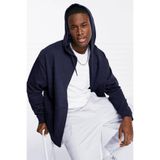 Tarzsokak Erkek Lacivert Kapüşonlu Fermuarlı 3 Üç İplik Polar Kanguru Oversize Sweatshirt Z Lacivert, Lacivert, L