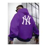 Tarzsokak Erkek Mor Ön Arka Ny Baskılı Kapüşonlu Sweatshirt Onarkanysweatshirt Mor, Mor, M