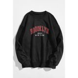 Tarzsokak Erkek Siyah Ters Brooklyn Baskılı Kapüşonlu Sweatshirt Tersbrooklynsweatshir, Siyah-57, L