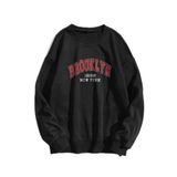 Tarzsokak Erkek Siyah Ters Brooklyn Baskılı Kapüşonlu Sweatshirt Tersbrooklynsweatshir, Siyah-57, M