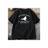 Tarzsokak Erkek T-Shirt Komik Karın Acıtıyor Ama Gerçekten Cesur Olmak Aptal Kaz Tpamuk Komik G 2940, Siyah-1303, L