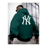 Tarzsokak Erkek Yeşil Ön Arka Ny Baskılı Kapüşonlu Sweatshirt Onarkanysweatshirt Yeşil, Yeşil, S