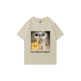 Tarzsokak Erm, What The Sigma? Meme Funny T-Shirts Silly Cat Humor Print T Shirt Men Women Cute Vintage, Bej4591, M