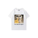 Tarzsokak Erm, What The Sigma? Meme Funny T-Shirts Silly Cat Humor Print T Shirt Men Women Cute Vintage, Beyaz4582, M