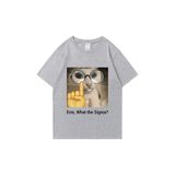Tarzsokak Erm, What The Sigma? Meme Funny T-Shirts Silly Cat Humor Print T Shirt Men Women Cute Vintage, Gri4587, L/Xl