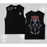 Tarzsokak Gothic Cat Made in Hell Baskılı Sweatshirt Kolsuz Tshirt