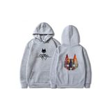 Tarzsokak Gri Kaçak Oyun Kedi Anime Hoodie Sıcak Oyuni Büyük Boy Ti, Gri-94, M