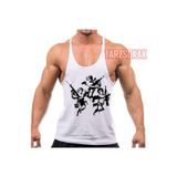 Tarzsokak Gym Tank Top Fitness Sporcu Atleti Gym112, Beyaz, L