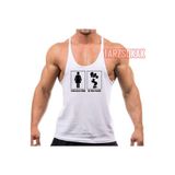 Tarzsokak Gym Tank Top Fitness Sporcu Atleti Gym122, Beyaz, S