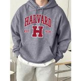 Tarzsokak Harvard Est. 1636 Baskılı Spor Rahat Hoody Erkekler Sokak Polar Tişörtü Rahat Bol Giysiler Vi