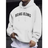 Tarzsokak Hong Kong Letter Yaratıcı Baskılı Unisex Kazaklar Polar Sonbahar Kazak Günlük Sokak Spor Giyi