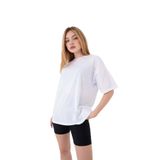 Tarzsokak Kadın Basic Salaş Yazlık Kısa Kollu Tişört Bisiklet, Beyaz-211, Xl