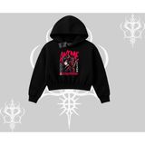 Tarzsokak Kapşonlu Crop Sweatshirt Anime Girlfriend Kırmızı