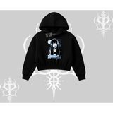Tarzsokak Kapşonlu Crop Sweatshirt Cyber Y2K Anime Girl Street Sound Aesthetic