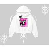 Tarzsokak Kapşonlu Crop Sweatshirt Heroic Anime Girl Japon Stil Grafik Baskılı