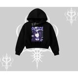 Tarzsokak Kapşonlu Crop Sweatshirt Neo Tokyo Girl Y2K Street Anime Aesthetic