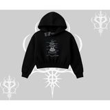 Tarzsokak Kapşonlu Crop Sweatshirt Noodle Theory Hand Drawn Concept