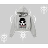 Tarzsokak Kapşonlu Crop Sweatshirt Tsundere Anime Japanese Style Baskılı