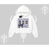 Tarzsokak Kapşonlu Crop Sweatshirt Twitch Emotes Cute Girl Anime Expression