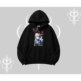 Tarzsokak Kapşonlu Sweatshirt Anime Kız Desenli Japon Tarzı
