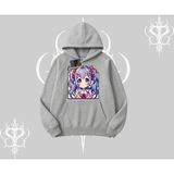 Tarzsokak Kapşonlu Sweatshirt Hello Anime Kız Sevimli Karakter Baskılı