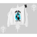 Tarzsokak Kayık Yaka Sweatshirt Anime Cyberpunk Kız Baskılı