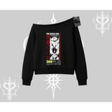 Tarzsokak Kayık Yaka Sweatshirt Anime Devils Girl Japanese Style Baskılı