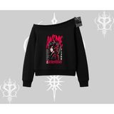 Tarzsokak Kayık Yaka Sweatshirt Anime Girlfriend Kırmızı