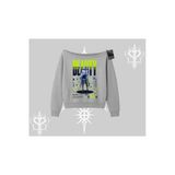 Tarzsokak Kayık Yaka Sweatshirt Anime Unity Neon Detaylı Grafik Baskılı, Gri, Xl