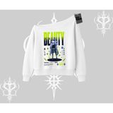 Tarzsokak Kayık Yaka Sweatshirt Anime Unity Neon Detaylı Grafik Baskılı