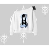 Tarzsokak Kayık Yaka Sweatshirt Cyber Y2K Anime Girl Street Sound Aesthetic