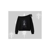 Tarzsokak Kayık Yaka Sweatshirt Noodle Theory Hand Drawn Concept, Siyah, L