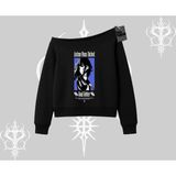 Tarzsokak Kayık Yaka Sweatshirt Oversize Anime Kız Baskılı