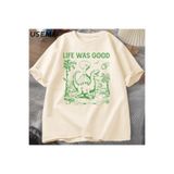Tarzsokak Komik Dinozor Meme T Shirt Hayat İyi Aptal Tshirt Retro 90S Dino T-Shirt Meme Grafikli Tişört 2969, Bej-1566, Xl