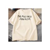Tarzsokak Komik En Irkçı Adam Canlı Grafik T-Shirt Erkek Kadın Kısa Kollu Pamuk Sıfır Yaka Bluzlar Unis 2870, Bej-705, 4Xl-5Xl