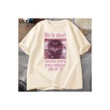 Tarzsokak Komik Kedi Meme Grafik Tees Kediler Dank Memes T Shirt Komik Aptal Kediler T-Shirt Erkek Kadı 2927, Bej-1199, L